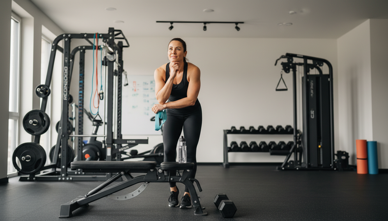 Adjustable bench on a gym floor
