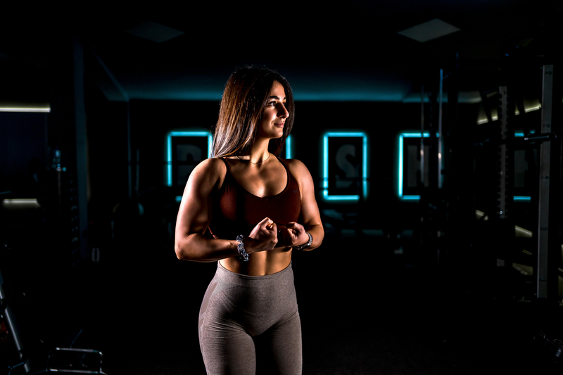 Cardio training in a dark gym