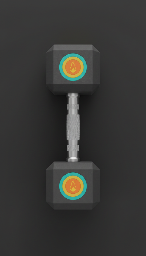 Hex rubber dumbbells with knurled chrome handles
